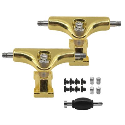 Teak Tuning Prodigy Swerve Fingerboard Trucks, Gold Colorway - 34mm Wide - Inverted Kingpin - Professional Shape, Appearance & Components