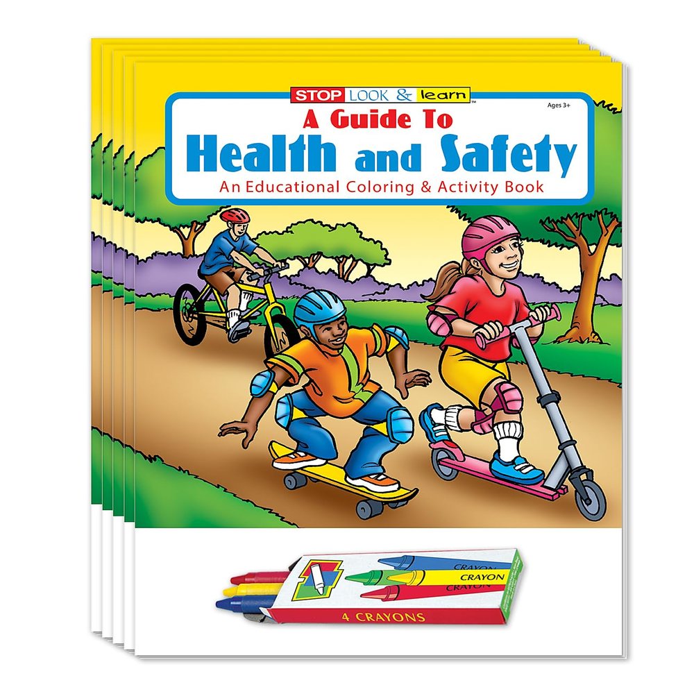 ZOCO  Health and Safety Coloring & Activity Books for Kids (50 Bulk Pack, With Crayons)  Educational Wellness Activities for Ages 3+
