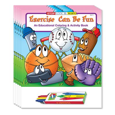 ZOCO Exercise Can Be Fun Educational Coloring Books (50 Bulk Pack, With Crayons) Games, Puzzles, Fun Activities for Kids