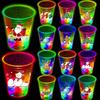 mishunyus 24 Pcs Christmas Party Cups, Glow Christmas Theme Cups, for Holiday Party Supplies, for Nighttime Fun, BBQ, Holiday Decor, with 8 pattern view 1
