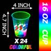 mishunyus 24 Pcs Christmas Party Cups, Glow Christmas Theme Cups, for Holiday Party Supplies, for Nighttime Fun, BBQ, Holiday Decor, with 8 pattern view 3