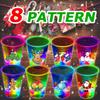 mishunyus 24 Pcs Christmas Party Cups, Glow Christmas Theme Cups, for Holiday Party Supplies, for Nighttime Fun, BBQ, Holiday Decor, with 8 pattern view 4