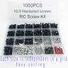 1000pcs Universal RC Screw Kit Screws Assortment,Set Hardware Fasteners for Traxxas Axial Redcat HPI Arrma SCX10 Losi 1/8 1/10 1/12 1/16 Scale RC Cars Trucks Crawler, RC Screw Kit (1000Piece Screws) view 2
