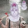 Halloween Realistic Upside Down Head Horror Ghost Mask White Latex Full Headgear for Cosplay Masquerade Party Props (B) view 4