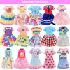 22 PCS 6 inch Dolls School Set - Doll Clothes and Accessories Including 2 Clothes Sets 3 Fashion Dresses 1 Computer 1 Glasses and 15 pcs Study Accessories view 2