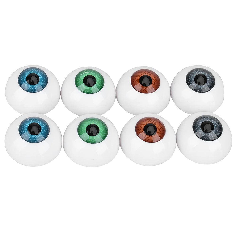 SEWACC 8pcs Halloween Eyeballs Round Doll Eyes Hollow Eyeball Scary Plastic Eyeball Halloween Cosplay Horror Props