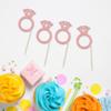 24Pcs Rose Gold Glitter Diamond Donut Ring Cupcake Topper Picks Wedding Engagement Cake Decorations for Engagement Bridal Shower Party Cake Decorations view 3