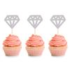 24Pcs Diamond Ring Cupcake Toppers Silver Glitter Diamond Wedding Ring Cupcake Picks for Marriage Engagement Anniversary Valentines Party Cake Decorations Supplies view 1