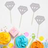 24Pcs Diamond Ring Cupcake Toppers Silver Glitter Diamond Wedding Ring Cupcake Picks for Marriage Engagement Anniversary Valentines Party Cake Decorations Supplies view 3