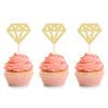 24Pcs Diamond Ring Cupcake Toppers Gold Glitter Diamond Wedding Ring Cupcake Picks for Marriage Engagement Anniversary Valentines Party Cake Decorations Supplies view 1