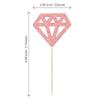 24Pcs Diamond Ring Cupcake Toppers Rose Gold Glitter Diamond Wedding Ring Cupcake Picks for Marriage Engagement Anniversary Valentines Party Cake Decorations Supplies view 2