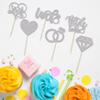 24Pcs Bride To Be Cupcake Toppers Silver Glitter Love I Do Cake Decorations Heart Ring Diamond Cupcake Picks Wedding Engagement Bridal Shower Party Cake Decorations Supplies view 3