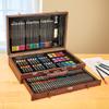 Collections Etc 140 Piece Art Set with Wooden Carrying Case view 2