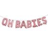 16 inch Oh Babies Balloons Twins New Born Baby Shower Banner Party Supplies Decorations Gender Reveal (OH BABIES Pink) view 1