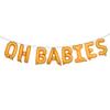 16 inch Oh Babies Balloons Twins New Born Baby Shower Banner Party Supplies Decorations Gender Reveal (OH BABIES Orange) view 1