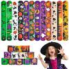 48pcs Halloween Slap Bracelets,Assorted Snap Bracelet Pumpkin Witch Wristbands for Kids Trick or Treat Halloween Party Favors Supply view 1