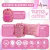 Emily Rose Kids 3-PC Girls Pink Hearts Sleeping Bag Gift Set  Soft Thick Slumber Sack, Pillow Case & Backpack Storage Case Adjustable Straps  Toddler to Preteen Travel Nap Sleepover Bag  USA Brand view 2