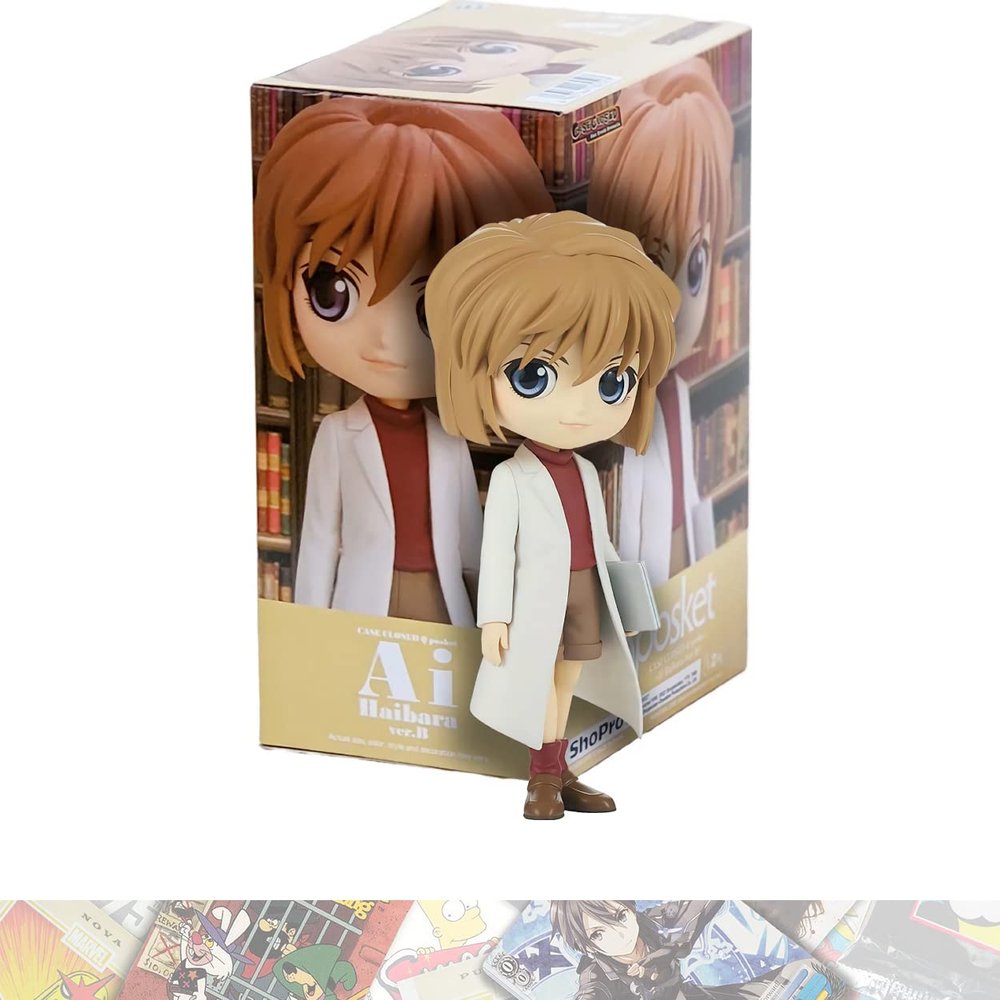 BANPRESTO Ai Haibara [Ver. B]: 13cm Q Posket Mini Statue Figurine Bundled with 1 A.C.G. Compatible Theme Trading Card (18250)