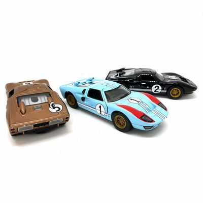 KiNSMART SetOf3 1966 Ford GT40 MKII Heritage Edition 5" 1:32 Scale Die Cast Metal Model Toy Super Race Car Blue Brown Black
