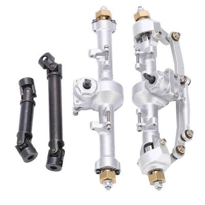 Greendhat Front/Rear Axles Assembly+Drive Shaft Set for Axial SCX24 90081 1/24 RC Car Part ( Color : Silver )