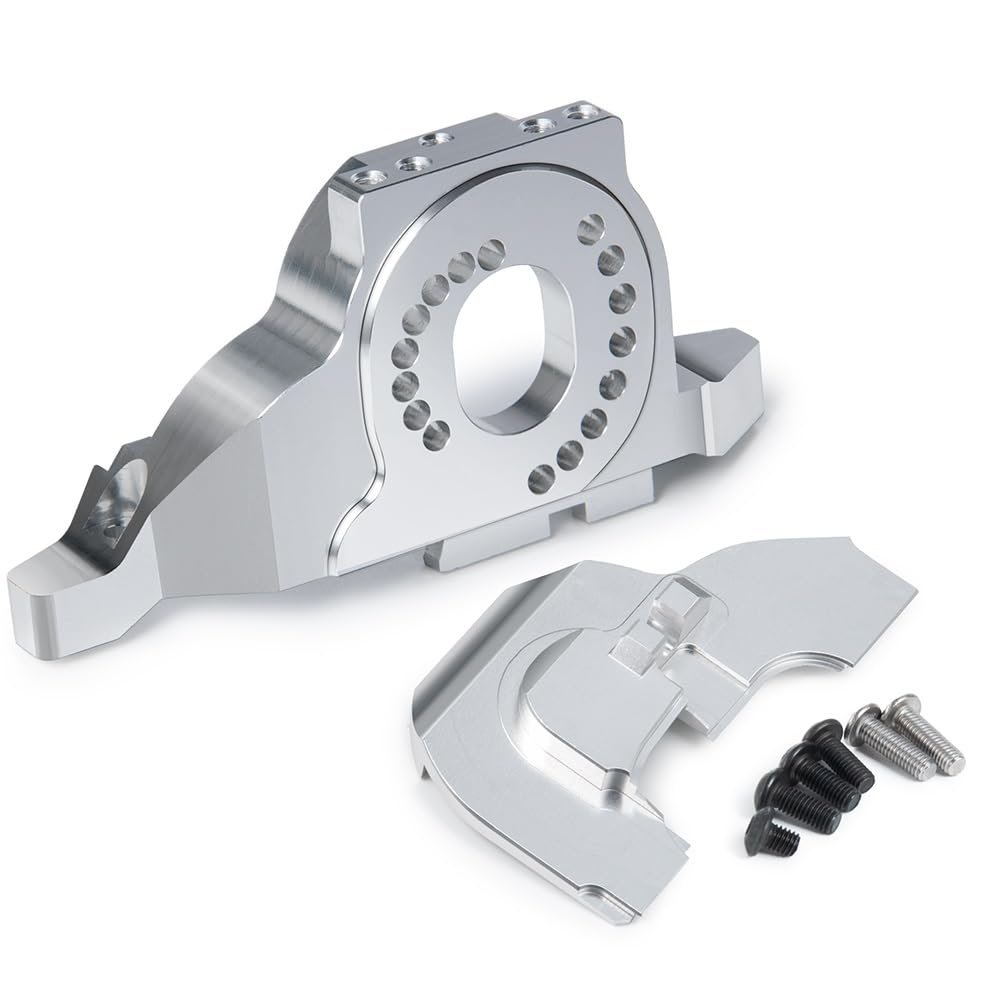 Greendhat TRX4 Motor Mount Aluminum Alloy Heat Sink Base Holder for 1/10 Traxxas TRX-4 Defender RC Crawler Car Upgrade Parts ( Color : Motor Mount Sliver )