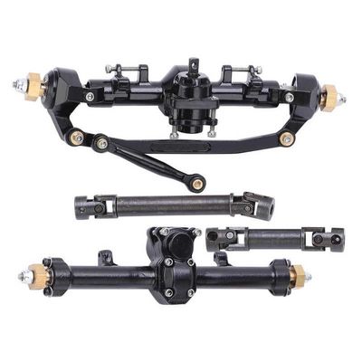 Greendhat Front/Rear Axles Assembly+Drive Shaft Set for Axial SCX24 90081 1/24 RC Car Part ( Color : Black )