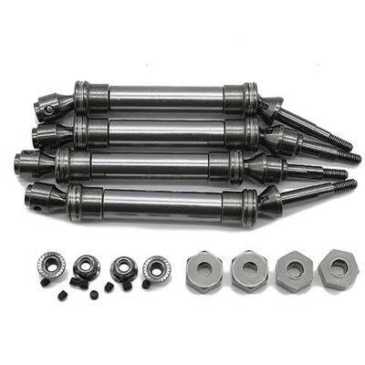 Greendhat 4pcs Heavy Duty CVD F&R Drive Shaft SLA032 Replacement of 6851R 6851X 6852R 6852X for Traxxas 1/10 Stampede 4x4 VXL RC Truck ( Color : Titanium )