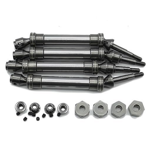 Greendhat 4pcs Heavy Duty CVD F&R Drive Shaft SLA032 Replacement of 6851R 6851X 6852R 6852X for Traxxas 1/10 Stampede 4x4 VXL RC Truck ( Color : Titanium )
