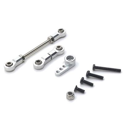 Greendhat Metal Servo Arm Rod Steering Link Rod for Wltoys K969 K979 K989 284131 Mini-Q Mini-Z Mini-D 1/28 RC Car Upgrade Parts ( Color : Silver )