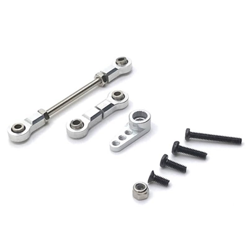 Greendhat Metal Servo Arm Rod Steering Link Rod for Wltoys K969 K979 K989 284131 Mini-Q Mini-Z Mini-D 1/28 RC Car Upgrade Parts ( Color : Silver )