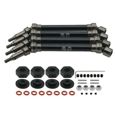 Greendhat 4pcs/Set #45 Steel Aluminum Front /Rear CVD Drive Shaft for rc 1/10 ARRMA 4s Outcast&Kraton Hobby Model car Upgraded hop-up Part ( Color : Black )