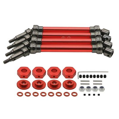 Greendhat 4pcs/Set #45 Steel Aluminum Front /Rear CVD Drive Shaft for rc 1/10 ARRMA 4s Outcast&Kraton Hobby Model car Upgraded hop-up Part ( Color : Red )