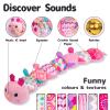 Sumobaby Infant Baby Musical Stuffed Animal Activity Soft Toys with Multi-Sensory Crinkle, Rattle and Textures, for Tummy Time Newborn 0-3-6-12 Months Girls, Caterpillar, Pink view 3