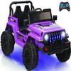 INFANS Kids Ride on Car Truck with 2.4G Remote Control, 12V Battery Powered Electric Cars for Kids w/3 Speeds, Battery Display, LED Lights, Safety Belt, Music & Horn, Bluetooth/FM/USB (Purple) view 1
