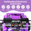 INFANS Kids Ride on Car Truck with 2.4G Remote Control, 12V Battery Powered Electric Cars for Kids w/3 Speeds, Battery Display, LED Lights, Safety Belt, Music & Horn, Bluetooth/FM/USB (Purple) view 3