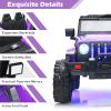INFANS Kids Ride on Car Truck with 2.4G Remote Control, 12V Battery Powered Electric Cars for Kids w/3 Speeds, Battery Display, LED Lights, Safety Belt, Music & Horn, Bluetooth/FM/USB (Purple) view 4