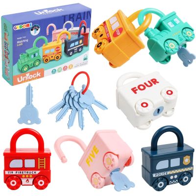GKDOMS Montessori Learning Toys Sorting & Matching Locks and Keys Toddlers Sensory Car Activity Fine Motor Toy, Birthday Party Favors Valentine's Gifts Back to School Stuffers for Kids Age 2-5 Years