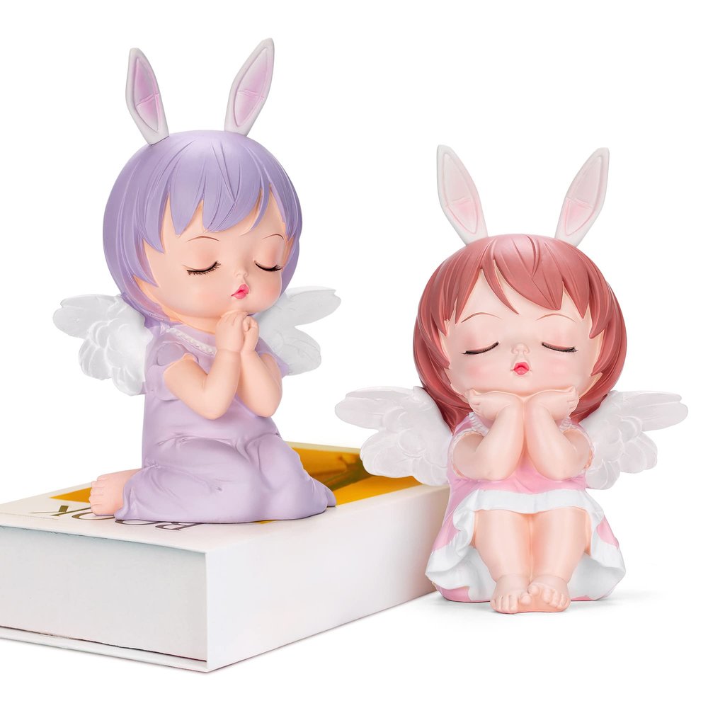 Fairy Angel Piggy Banks for Girls Praying for Birthday Gifts, Baby Room Decor, Christening Baptism Gifts, Unique, Unbreakable Girl Piggy Bank for Kids
