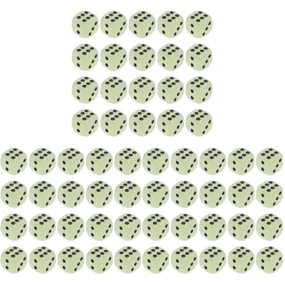 OSALADI 60pcs Six-Sided Dice for Ktv Entertainment Glow Dark Gaming Props for Parties and Boys and Girls Learning Activities and Lightweight Design