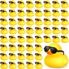 150 Pcs Yellow Mini Rubber Ducks in Bulk with 150 Pcs Sunglasses Christmas Duck Gifts Small Mini Bath Toys Float Pool Bulk Toys for Baby Shower Birthday Party Christmas Stocking Stuffers view 1
