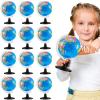 Henoyso 12 Pcs World Globe for Kids Learning 3.4 Inches Mini Rotating World Map Globe with Stand for Kids Educational Desk Classroom Decorative for Geography Table Decor, Blue view 1