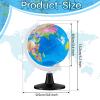 Henoyso 12 Pcs World Globe for Kids Learning 3.4 Inches Mini Rotating World Map Globe with Stand for Kids Educational Desk Classroom Decorative for Geography Table Decor, Blue view 2