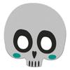 Folat 67987 Skeleton Carnival Halloween Parties and Carnival Parties Face Mask Skull White view 1