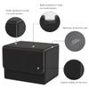 AEGIS GUARDIAN Card Deck Box for MTG, Commander Deck Box Hold 120+ Sleeved Cards, Leather Strong Magnet Card Deck Case Holder for Magic Cards TCG CCG, Black view 2