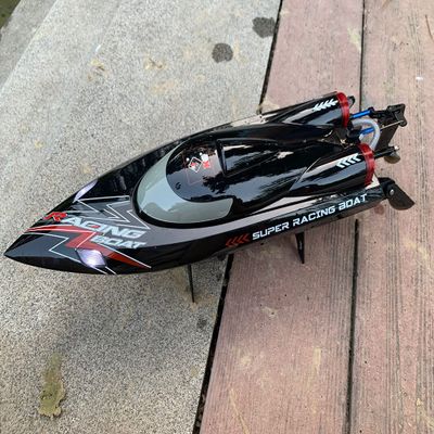 Ssccgym RTF RTR Large Remote Control Speed Boat 3S Battery RC Brushless Submarine Watercraft 35-55km/h with LED Lights for Adults on Lake Pool Sea (Black Brushless with LED)