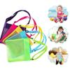 5Pack Mesh Beach Bag, Breathable Square Picnic Beach Bag, Toy Storage Bag with Adjustable Carrying Straps, Oxford Cloth Mesh Pool Beach for Kids Children Storage for Toys Snacks Swimsuits view 4