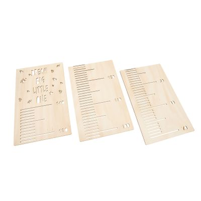 DECHOUS 1set Wooden Height Ruler Wall Decal for Boy Girl Removable Growth Chart Sticker for Boy Girl Room Decor Creative Splicing Design Fun Measuring