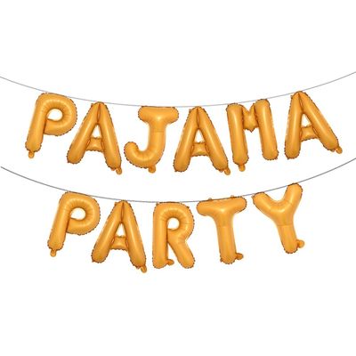 16 inch Pajama Party Balloons Banner Girls Sleepover Birthday Party Decoration Slumber Parites Banner Colorful Balloons Backdrop (PAJAMA PARTY Orange)