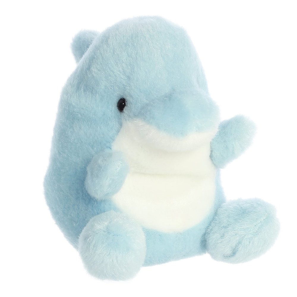 Aurora Adorable Palm Pals Clicks Dolphin Stuffed Animal - Fun Collectible Plush for Kids and Adult Collectors - Perfect for Decorating Rooms and Birthday Gifts - Blue 5.5 Inches