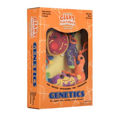 GIANTmicrobes Genetics Themed Gift Box, Genetics Gifts, DNA Gifts, Genetic Counselor Gifts, Genealogy Gifts, Gifts for Genealogists, DNA Plush Keychain, Ancestry Gift, Funny Science Teacher Gifts